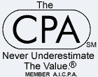 The CPA Never Under Estimate the Value logo